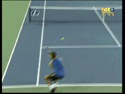 Roger Federer Revers long de ligne